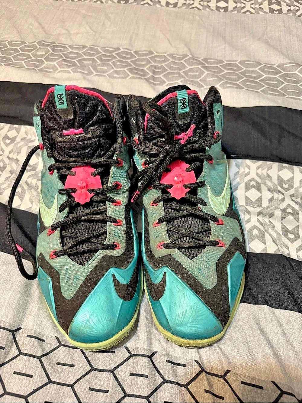 Nike LeBron Men's Teal & Black Basketball Shoes